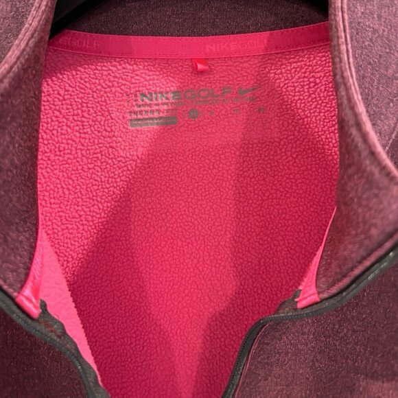 Nike Golf Therma-Fit Fleece 1/4 Zip Pullover Women’s L Maroon‎ Pink - Picture 3 of 5